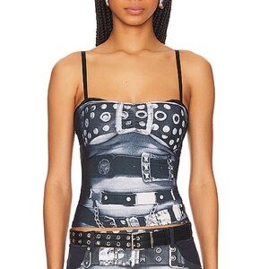 Miaou Enzo Top in Belt Print